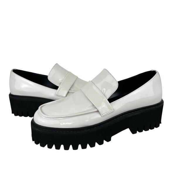 Dorothee Shoemaker White Patent Leather Chunky Platform Loafers (Sz 8) - Picture 1 of 14